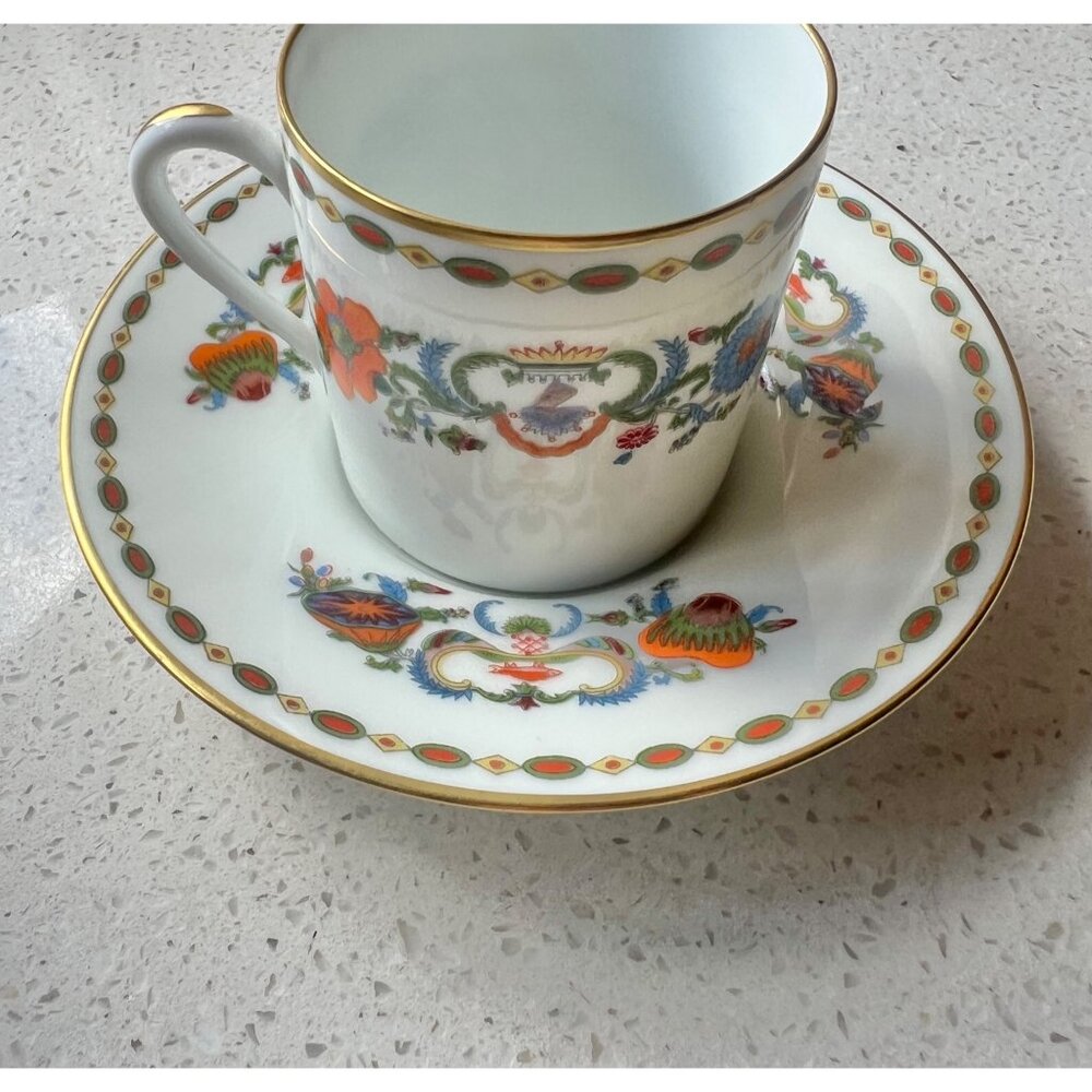 A. Raynaud Et Cie Limoges France Porcelain Cup & Saucer Set With Floral Motif Go - Picture 3 of 11
